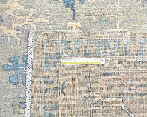 12x15 Feet Ziegler Gray Afghan Hand Knotted Wool Area Rug